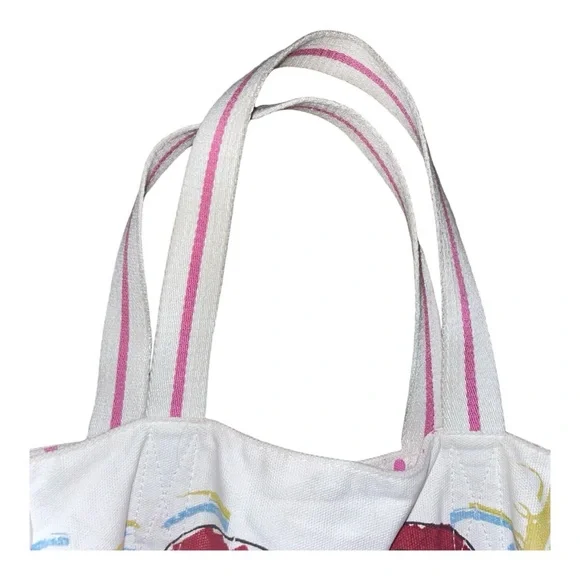 Brighton White Canvas Tote with Red Heart Graphic and Pink Accents - Picture 5 of 5